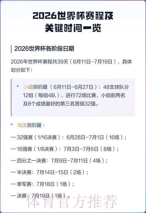 2026世界杯每日赛程今日完整安排怎么查